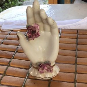 Bone China floral hand ring holder